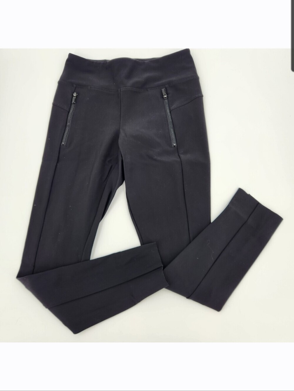 Athleta Stellar Tight Legging Womens Size Small Black Zip Pockets